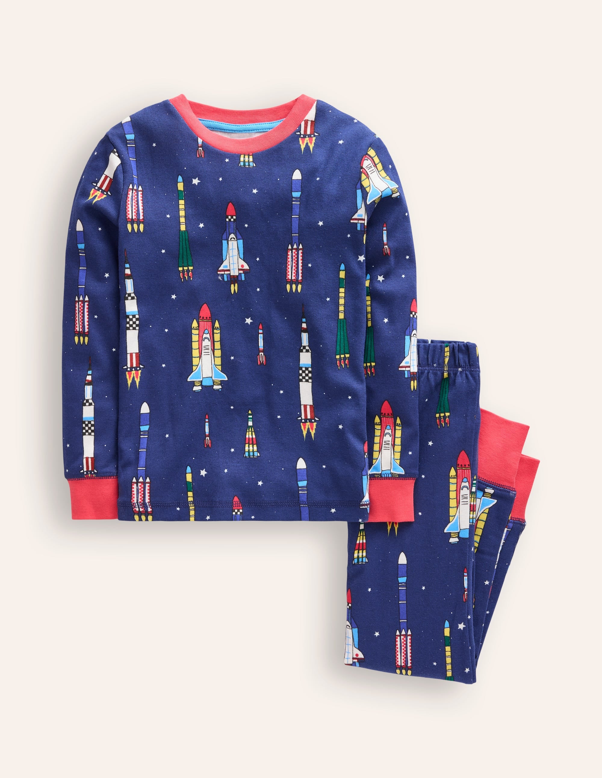 Snug Glow-in-the-dark Pajamas-Starboard Blue Rockets - Image 1