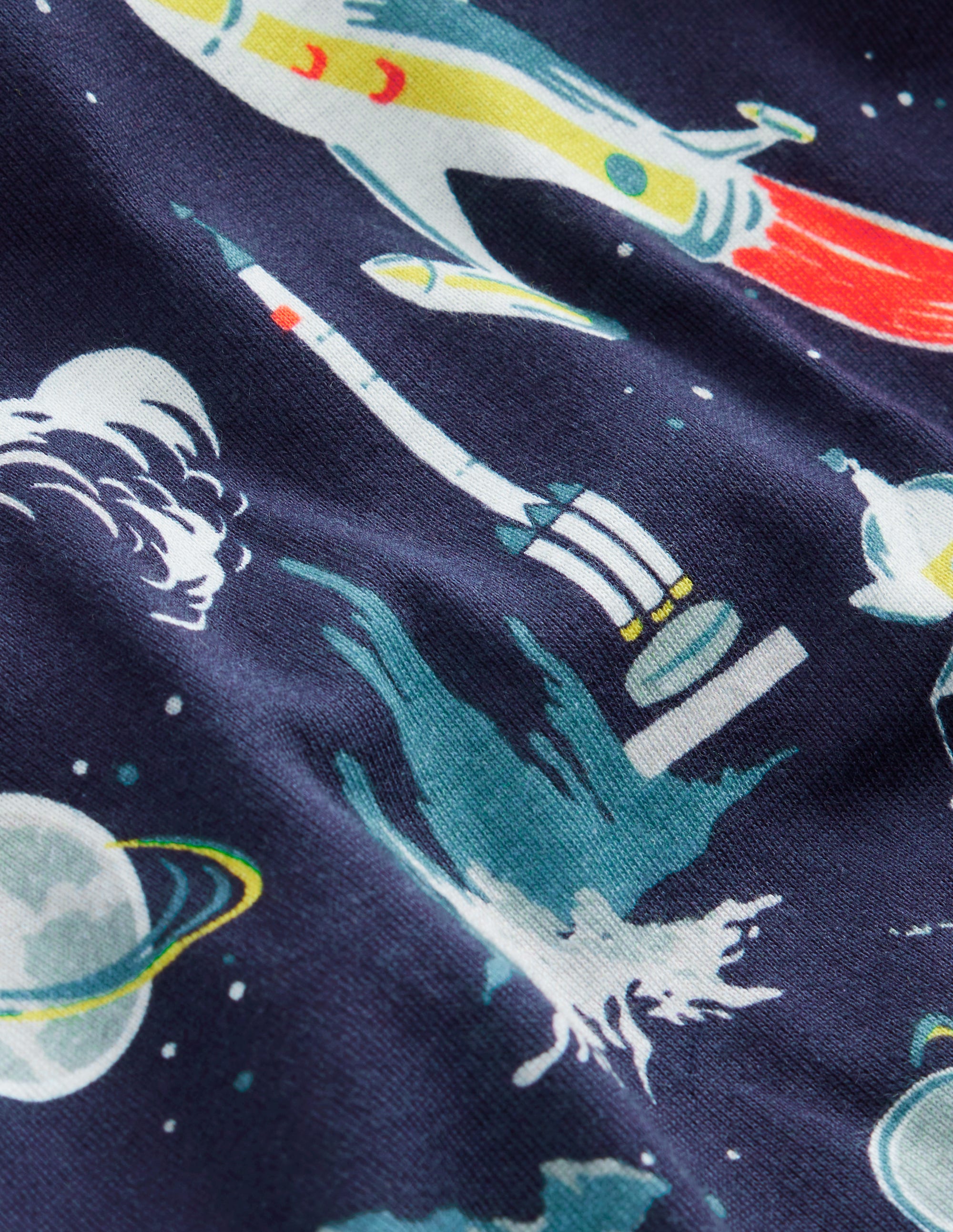 Snug Twin Pack Pajamas-Grey Space and Navy Stripe - Image 3