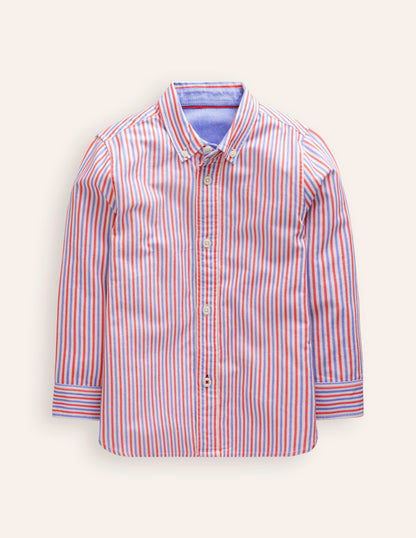 Classic Oxford Shirt-Poppy Red/Blue Stripe