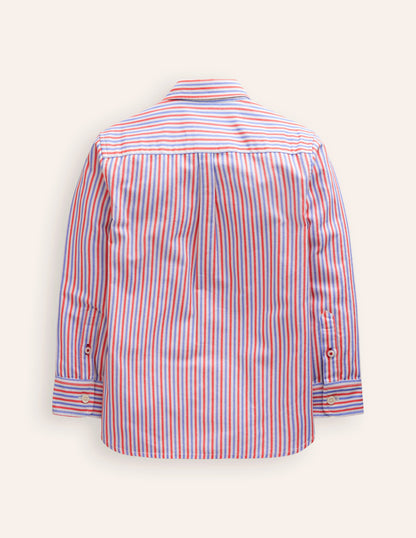 Classic Oxford Shirt-Poppy Red/Blue Stripe