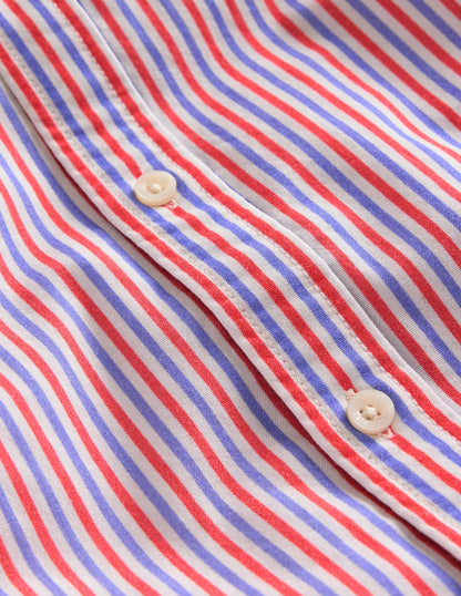 Classic Oxford Shirt-Poppy Red/Blue Stripe