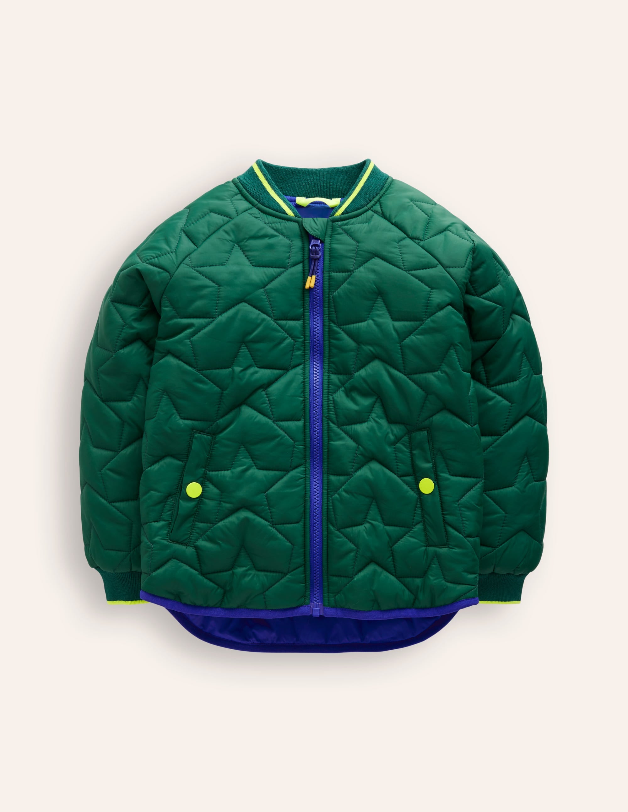 Quilted Bomber Jacket-Jewel Green - Image 1