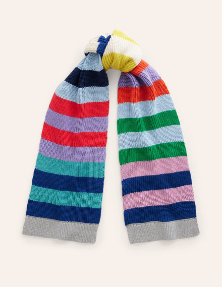 Colour Block Stripe Scarf-Multi