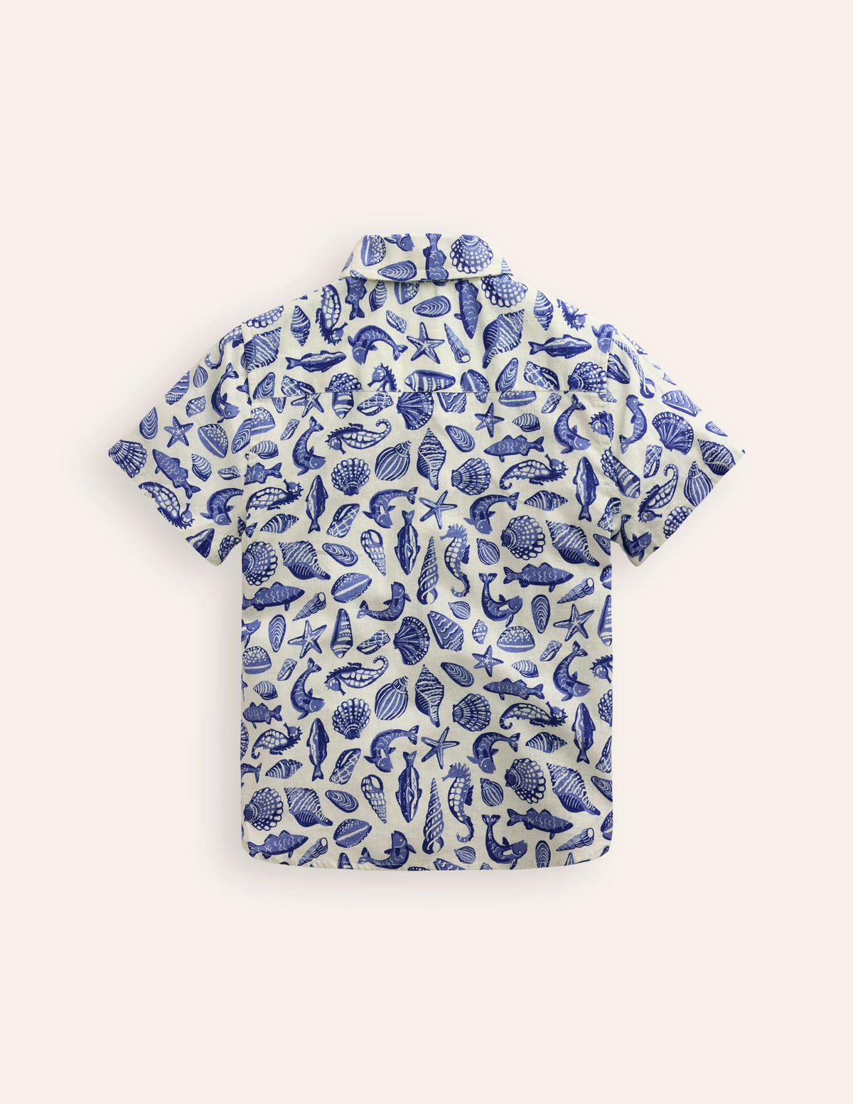 Cotton Linen Shirt-Sapphire Blue Seashore - Image 2