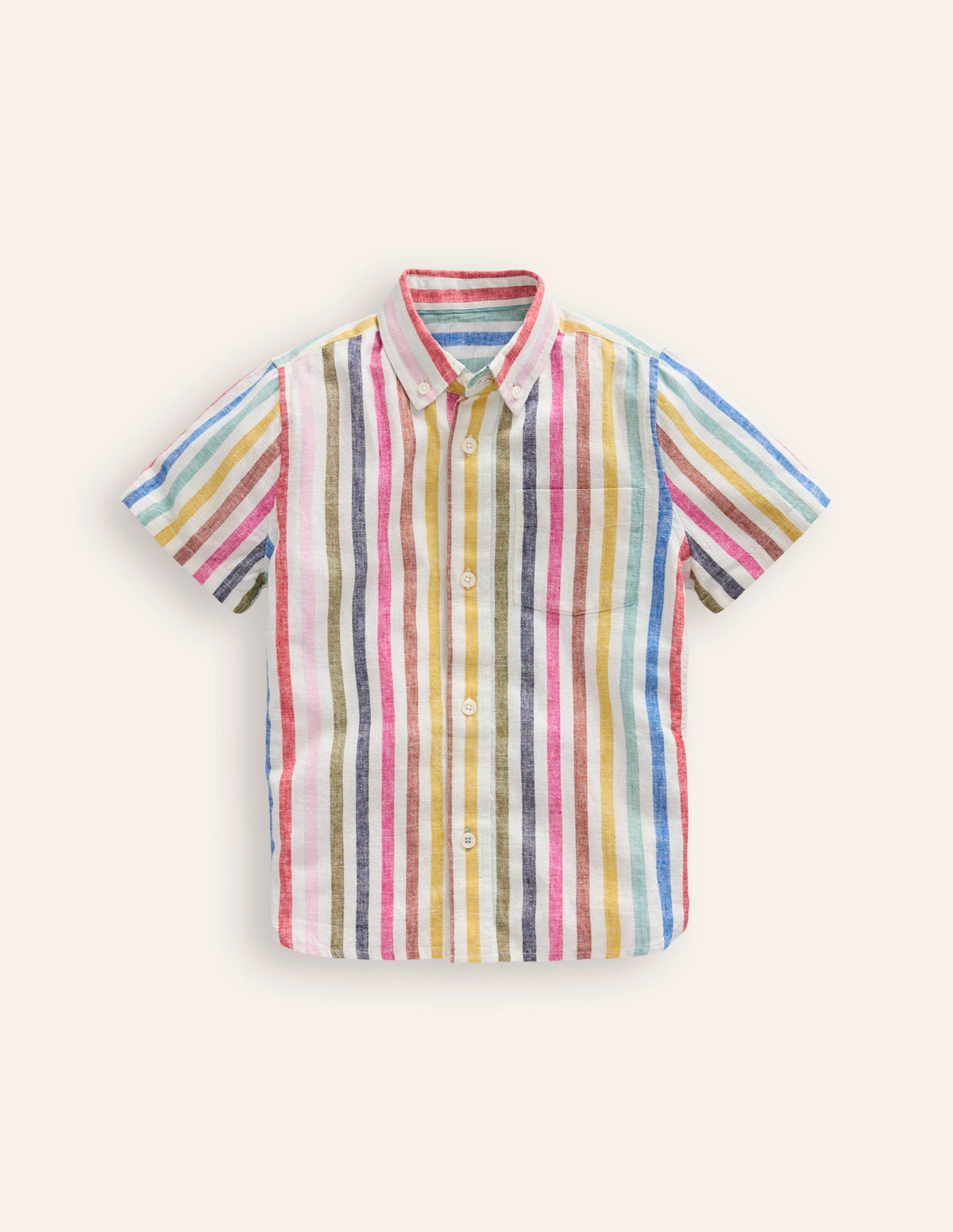 Cotton Linen Shirt-Multistripe - Image 3