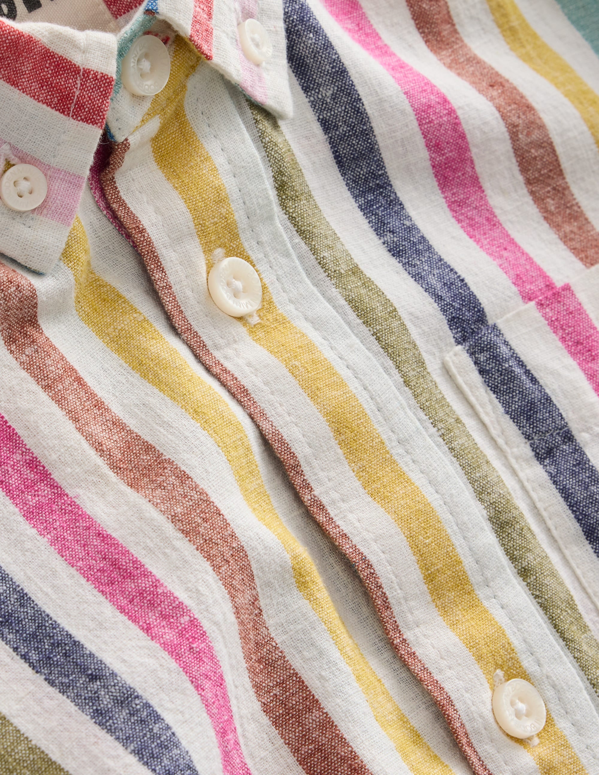 Cotton Linen Shirt-Multistripe - Image 5