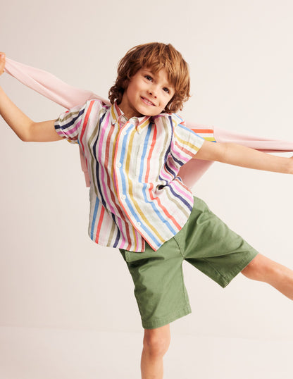 Cotton Linen Shirt-Multistripe-2