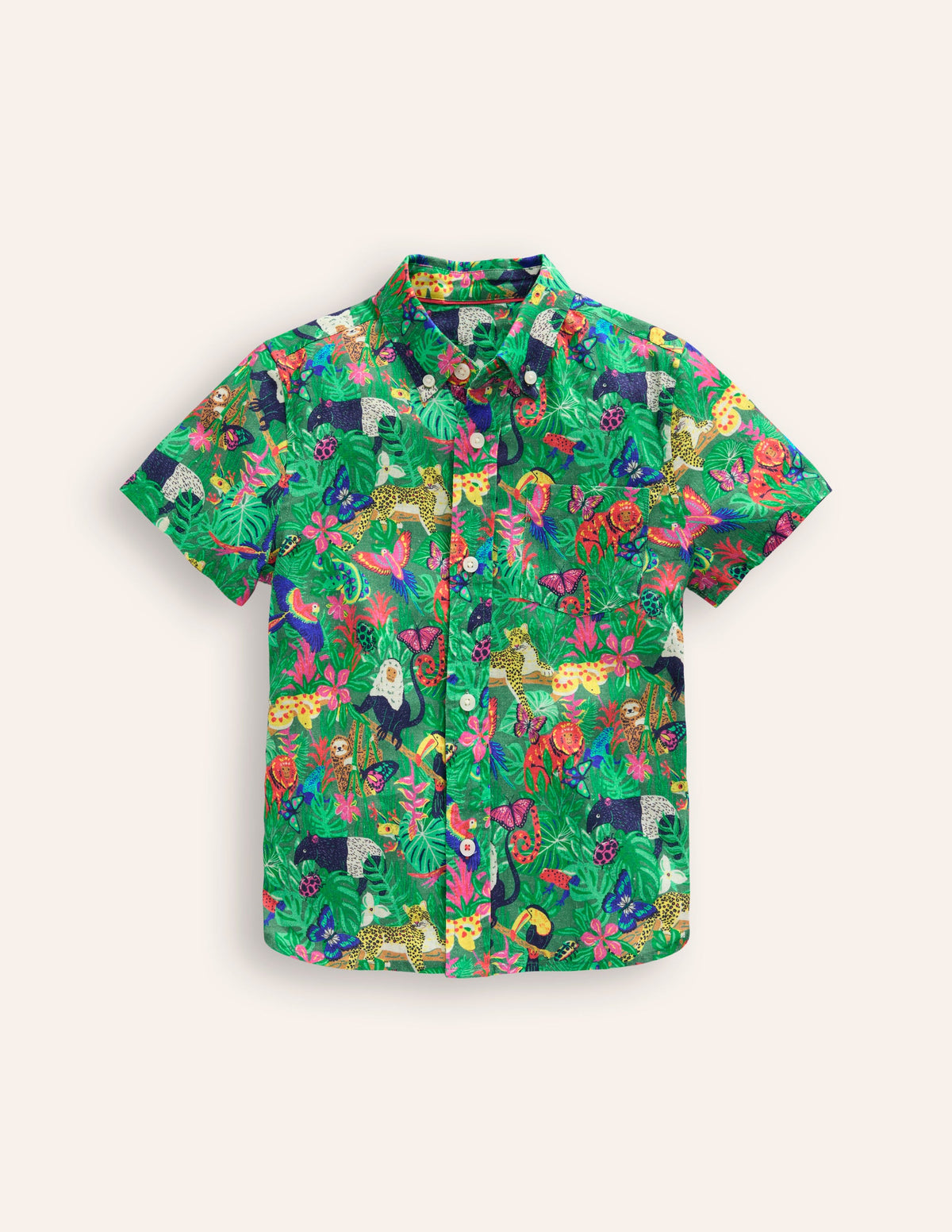 Cotton Linen Shirt-Tropical Rainforest-1
