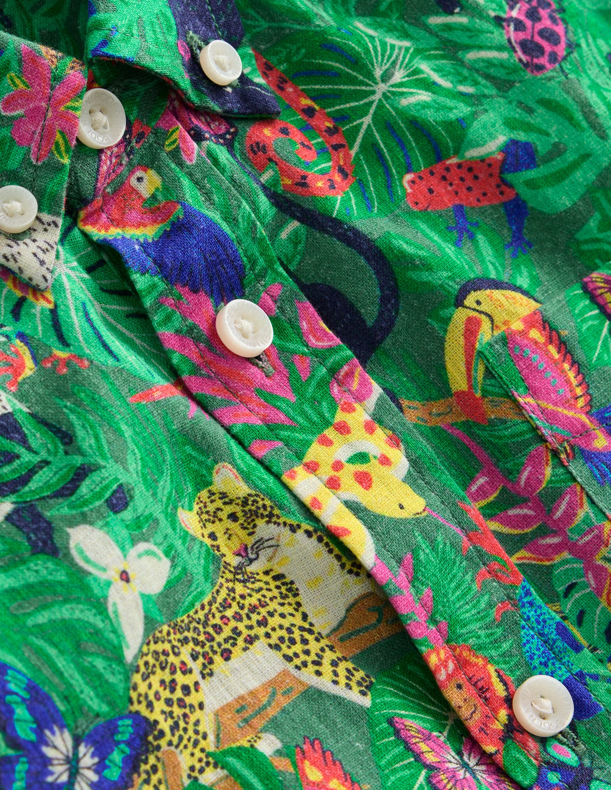 Cotton Linen Shirt-Tropical Rainforest-3