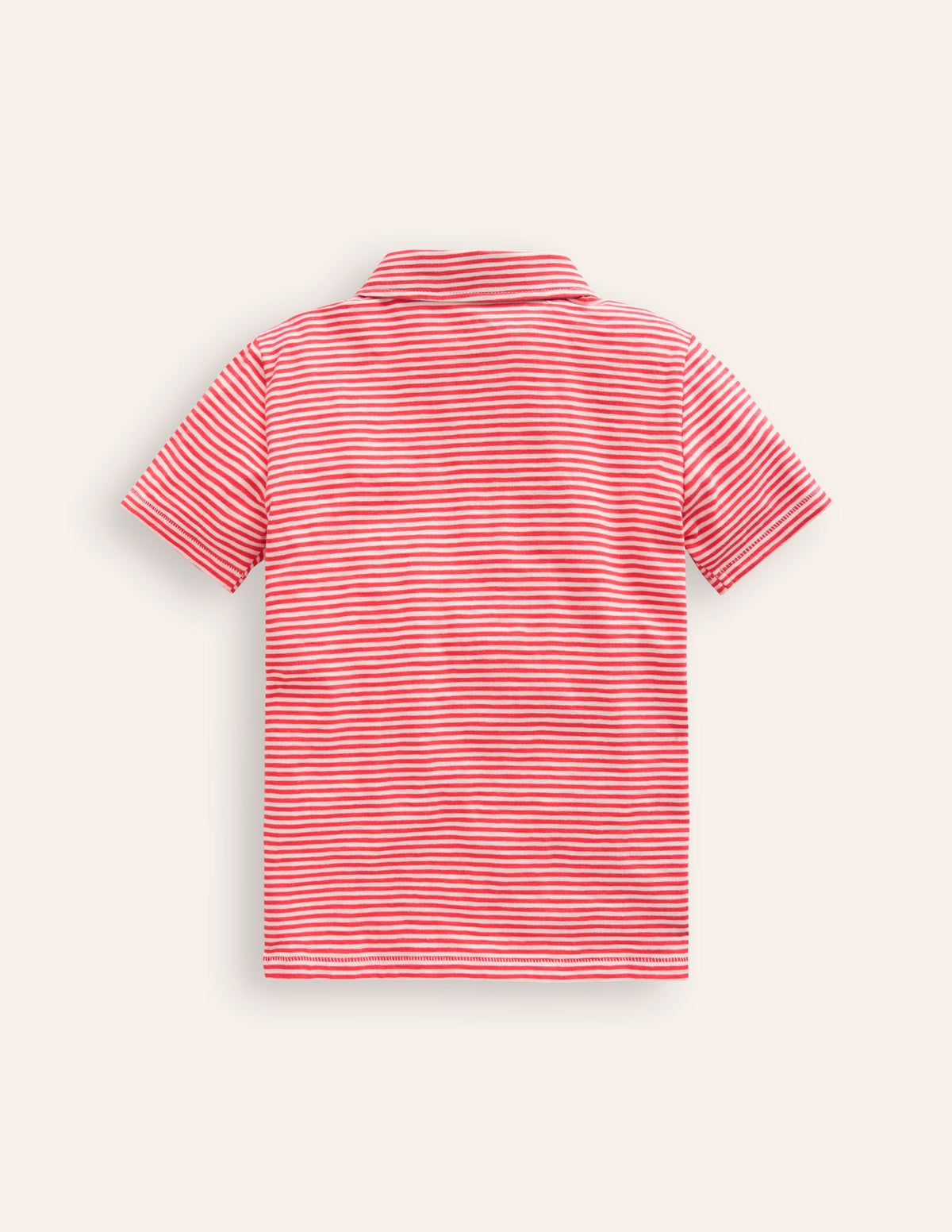 Slub Polo Shirt-Jam Red/ Vanilla Pod-2