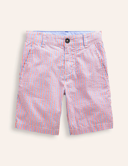 Seersucker Shorts-Jam Red/  Blue Stripe-1