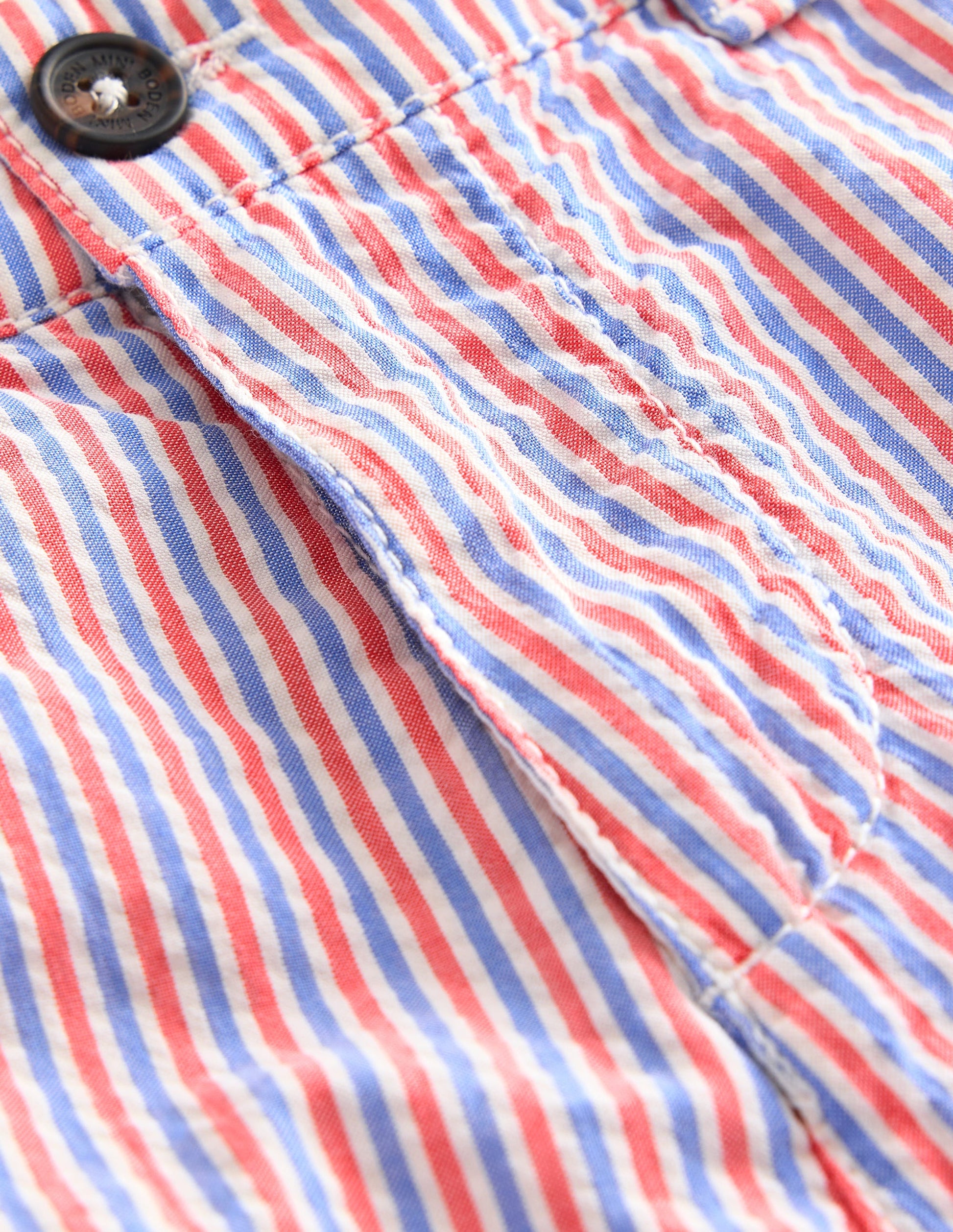 Seersucker Shorts-Jam Red/  Blue Stripe-3