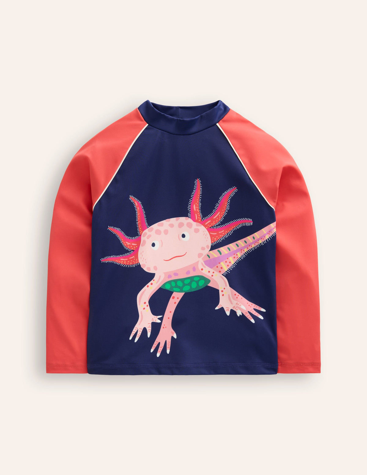 Logo Rash Guard-Sapphire Blue/ Jam Red Axolotl - Image 1