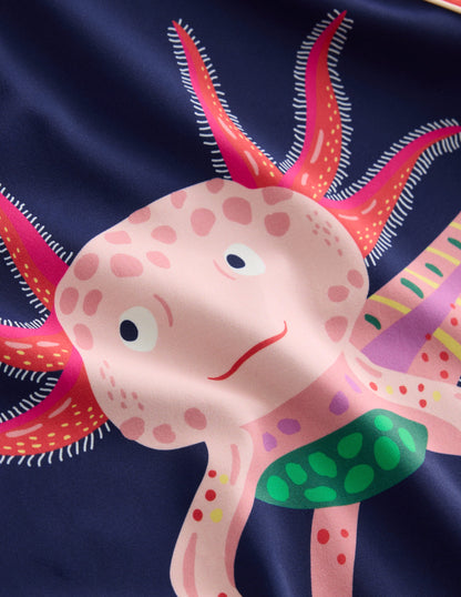 Logo Rash Guard-Sapphire Blue/ Jam Red Axolotl-3