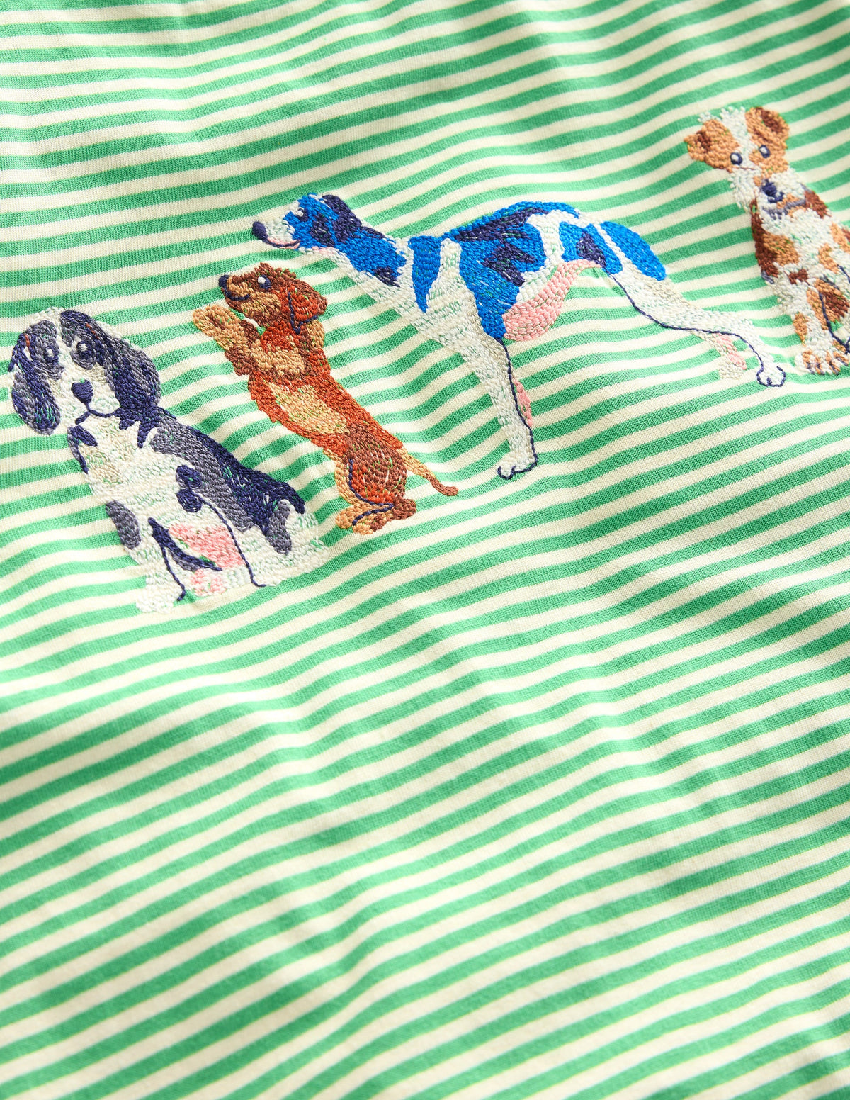 Superstitch Dogs T-shirt-Pistachio Green/ Ivory Stripe - Image 3