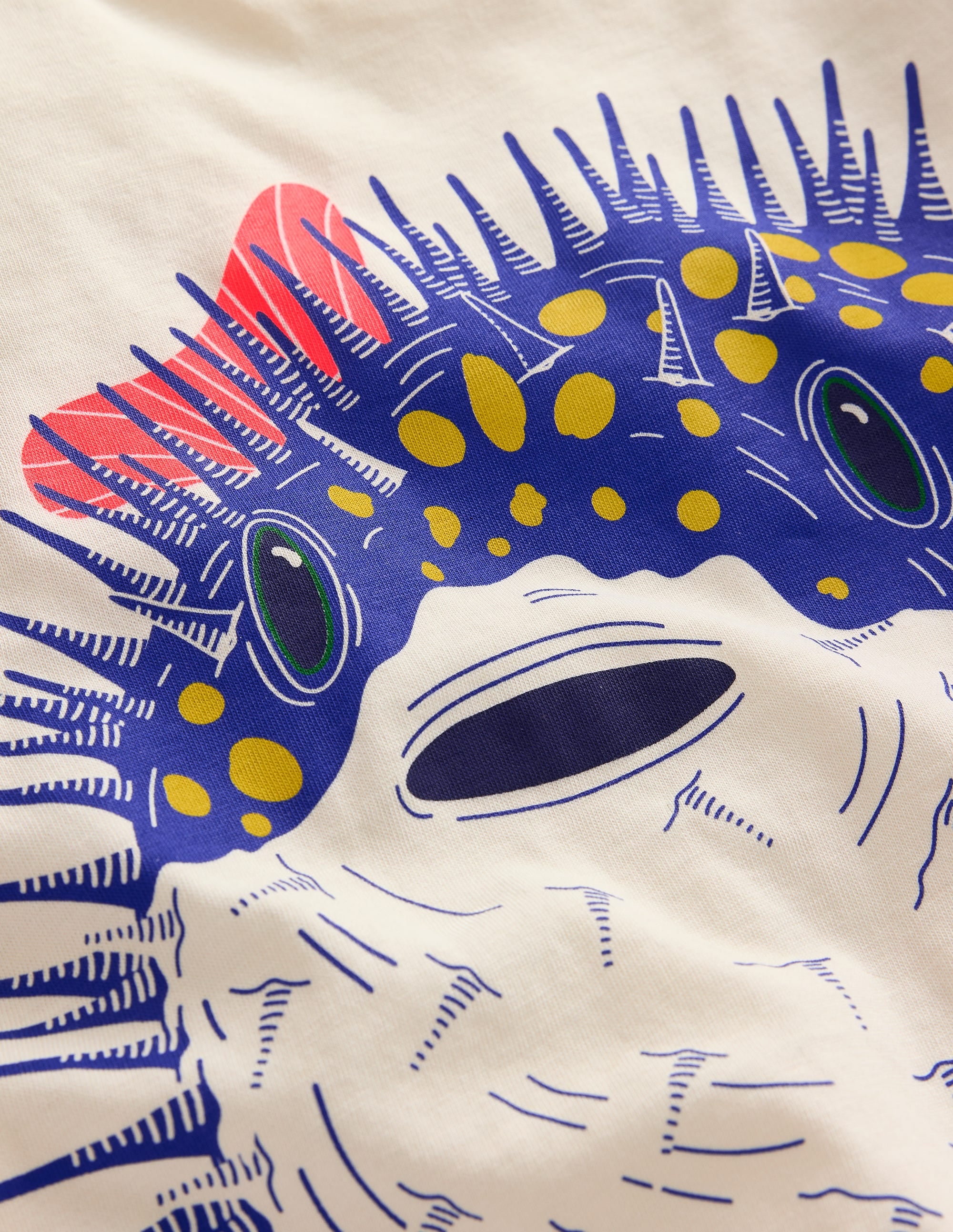 Printed Pufferfish T-Shirt-Vanilla Pod Pufferfish - Image 3