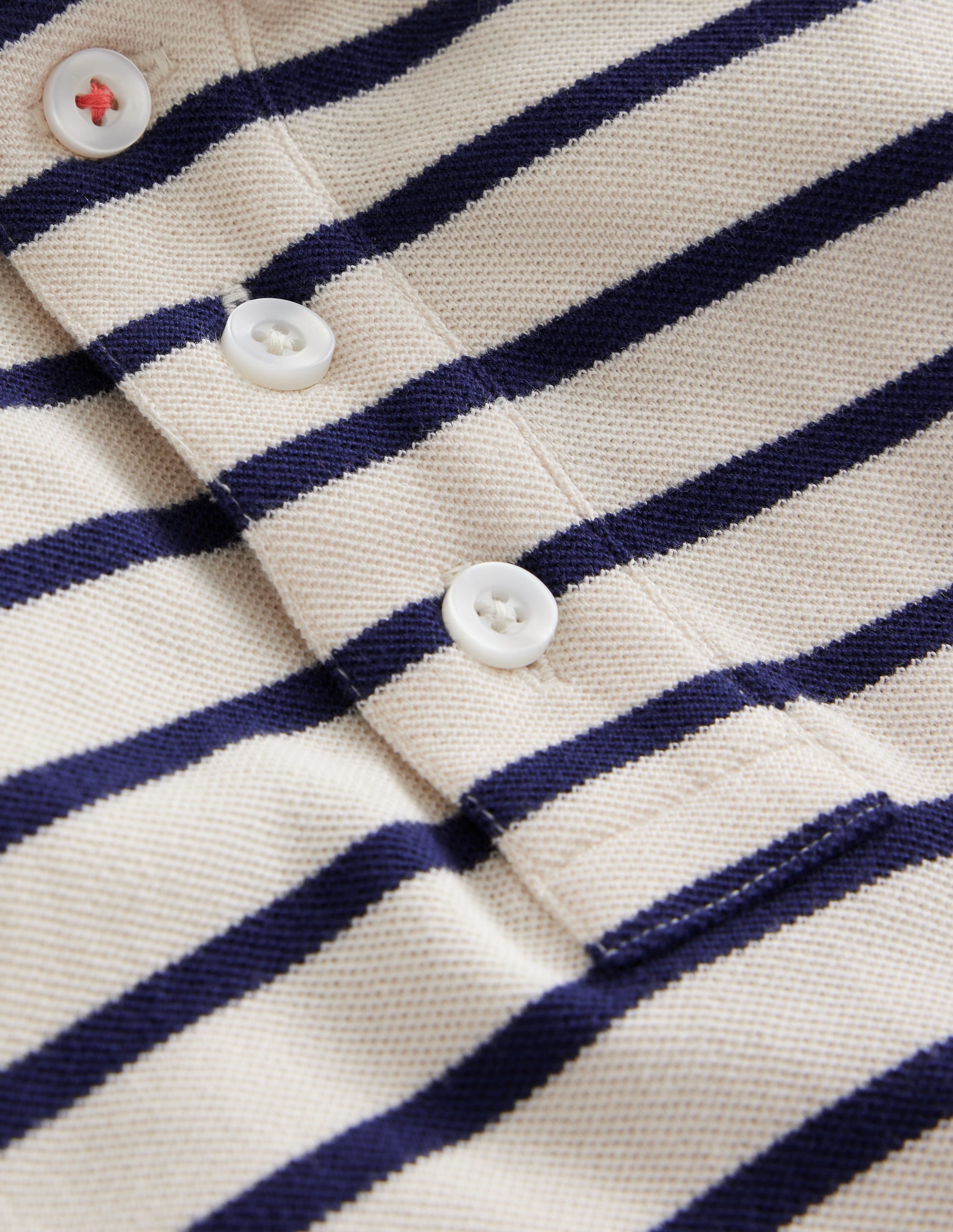 Piqué Polo Shirt-Ivory/College Navy - Image 3