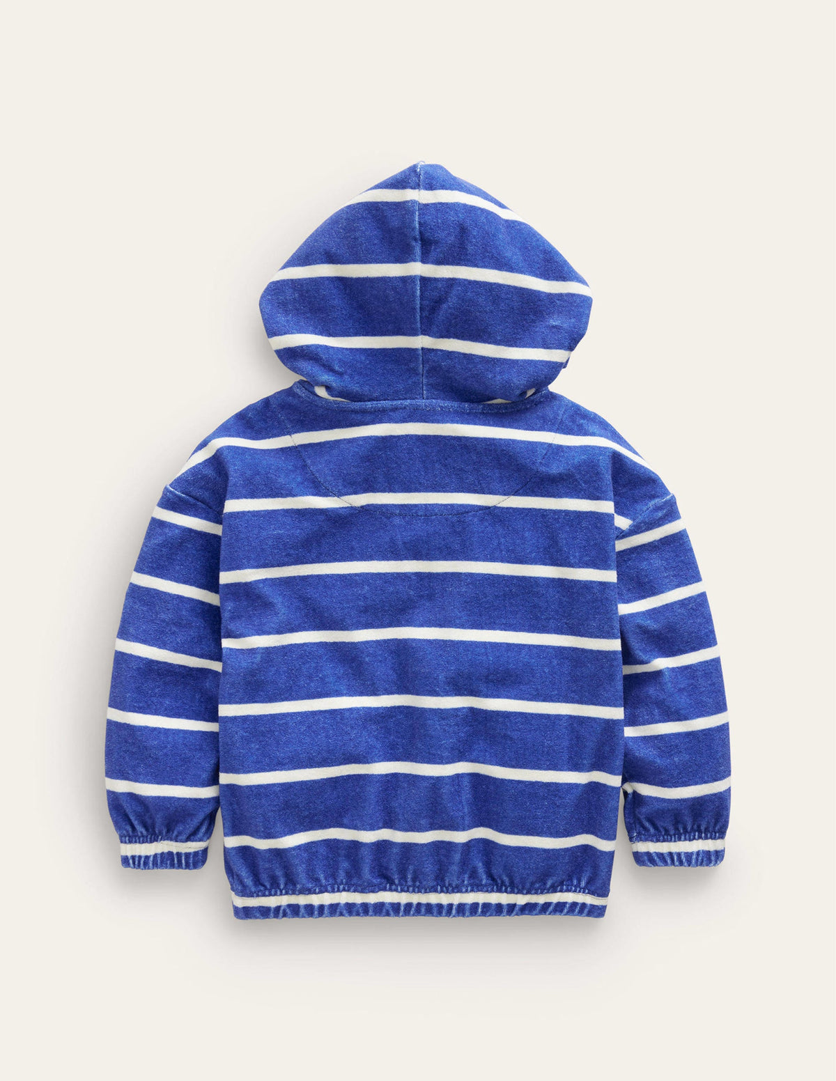 Towelling Hoodie-Sapphire Blue/Ivory Stripe - Image 2