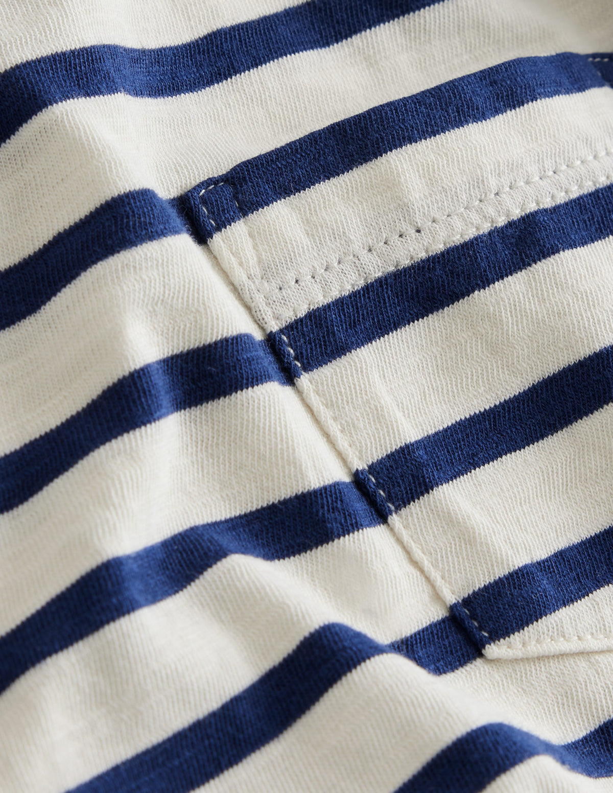 Long-sleeved Washed T-shirt-Ivory/College Navy-3