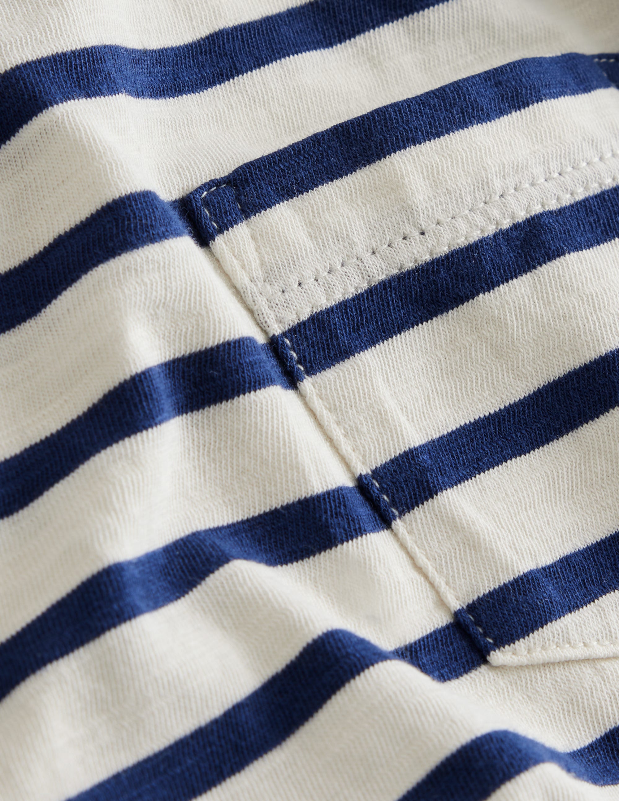 Long-sleeved Washed T-shirt-Ivory/College Navy - Image 3