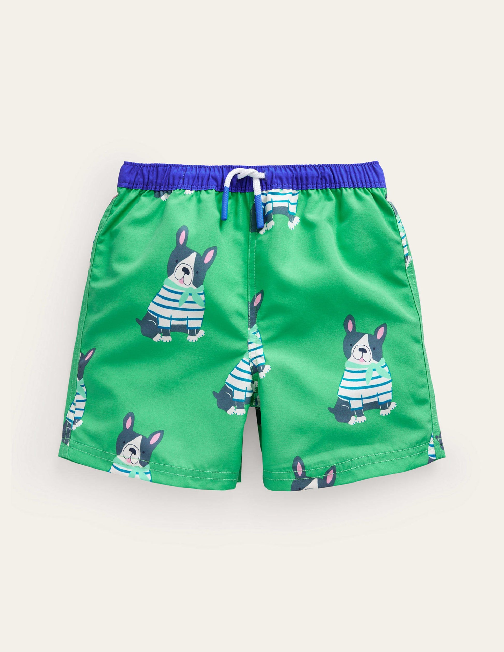 Swim Shorts-Pea Green Dogs-1