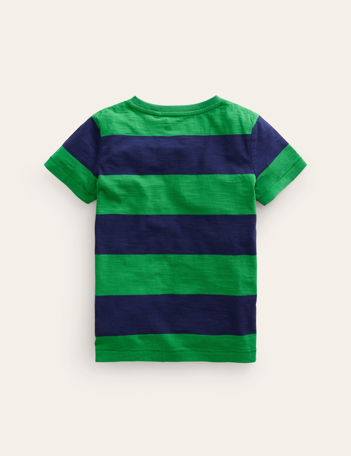 Washed Slub T-shirt-Runner Bean/College Navy-2