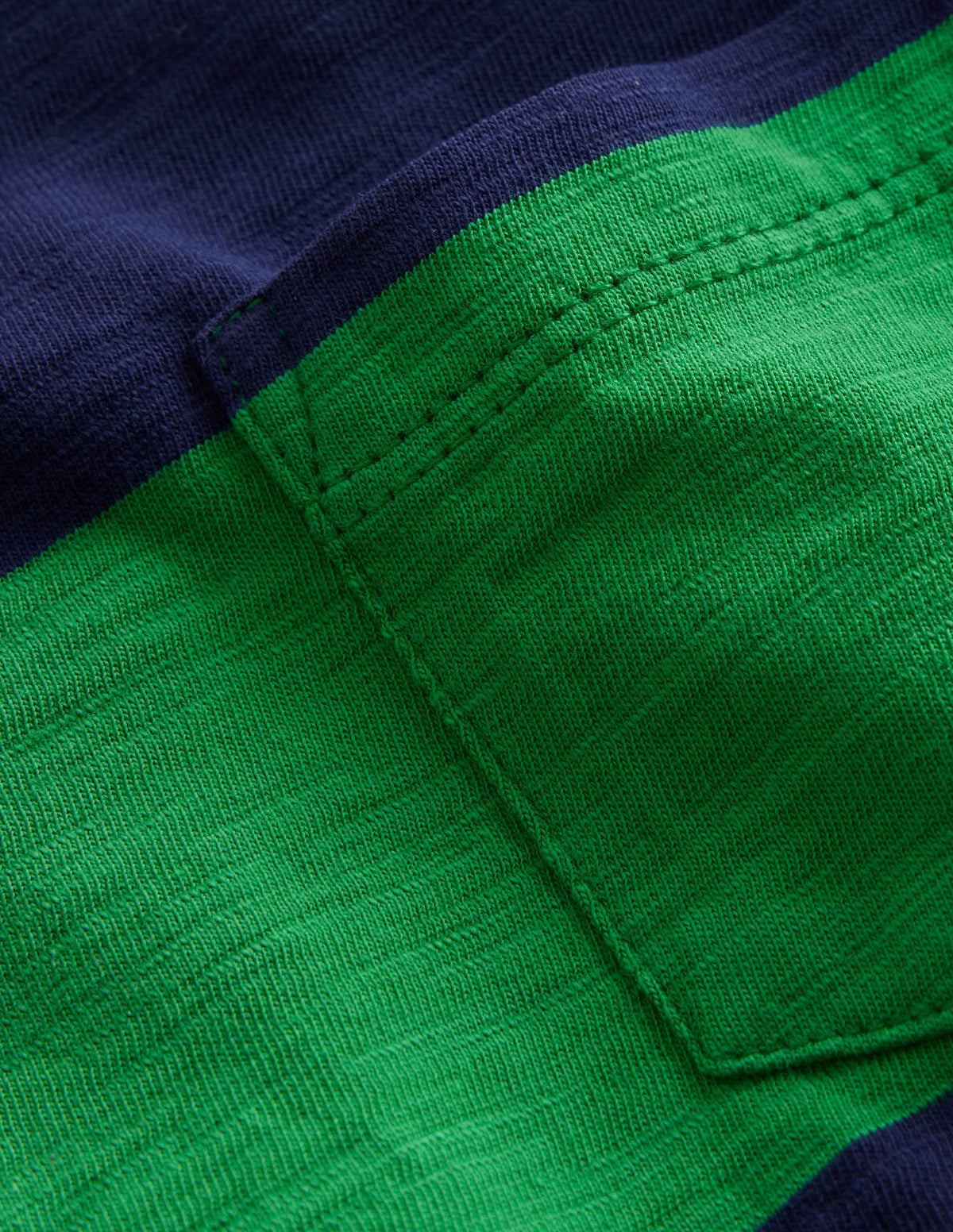 Washed Slub T-shirt-Runner Bean/College Navy-3