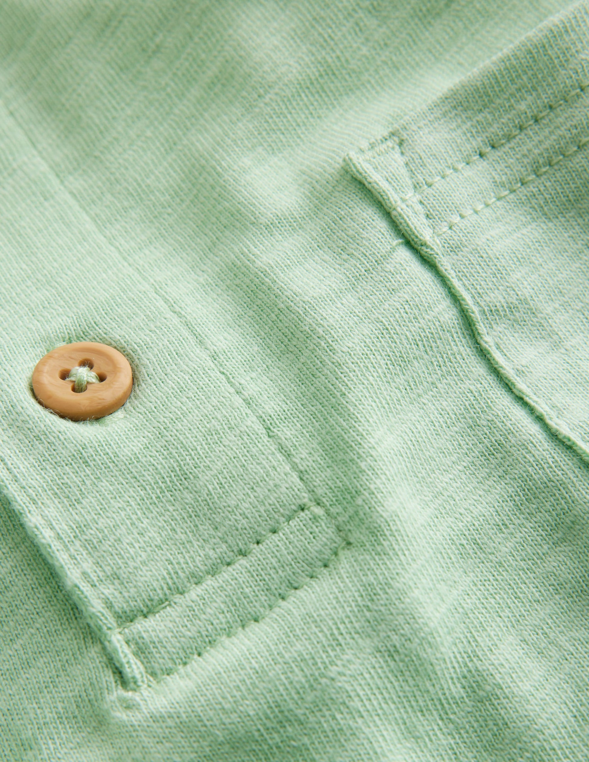 Slubbed Long-Sleeve Polo Shirt-Pistachio Green-3