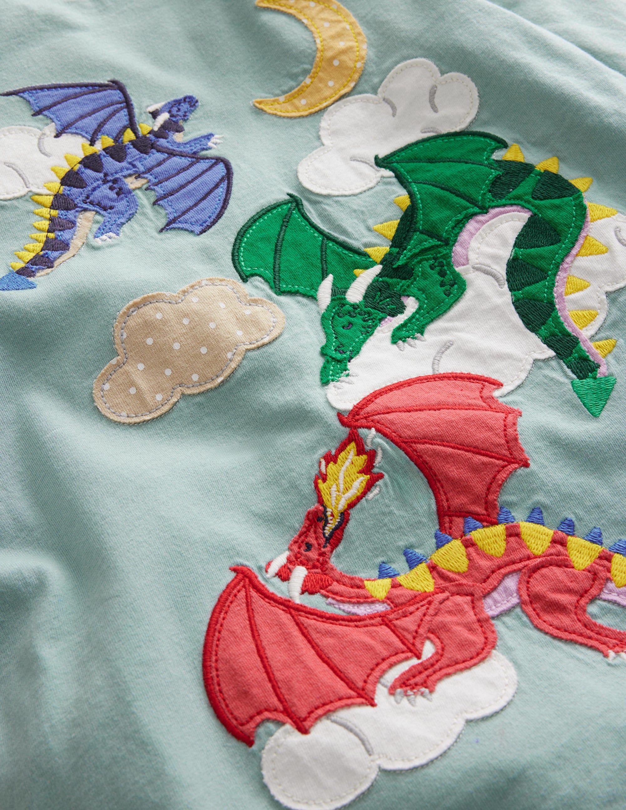 Dragon Appliqué T-shirt-Georgia Blue Dragons - Image 3