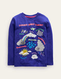Printed Educational T-shirt-Blue Heron Clouds