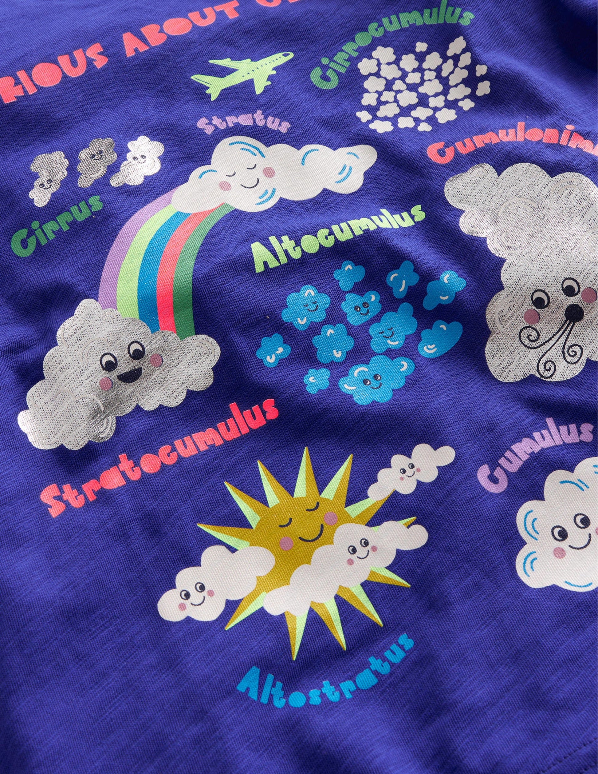 Printed Educational T-shirt-Blue Heron Clouds-3