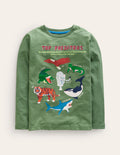Printed Educational T-shirt-Classic Khaki Animals
