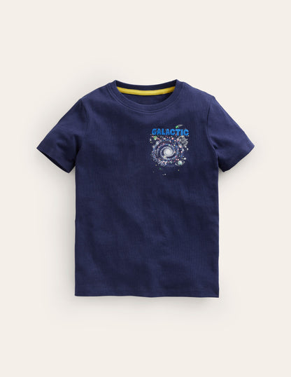 Relaxed Printed T-shirt-College Navy Galaxy-1
