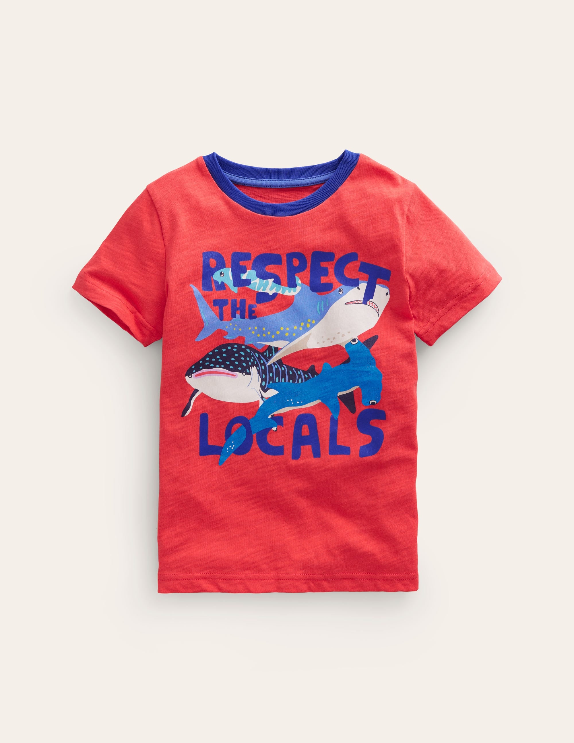 Printed Sharks T-shirt-Jam Red Sharks - Image 1