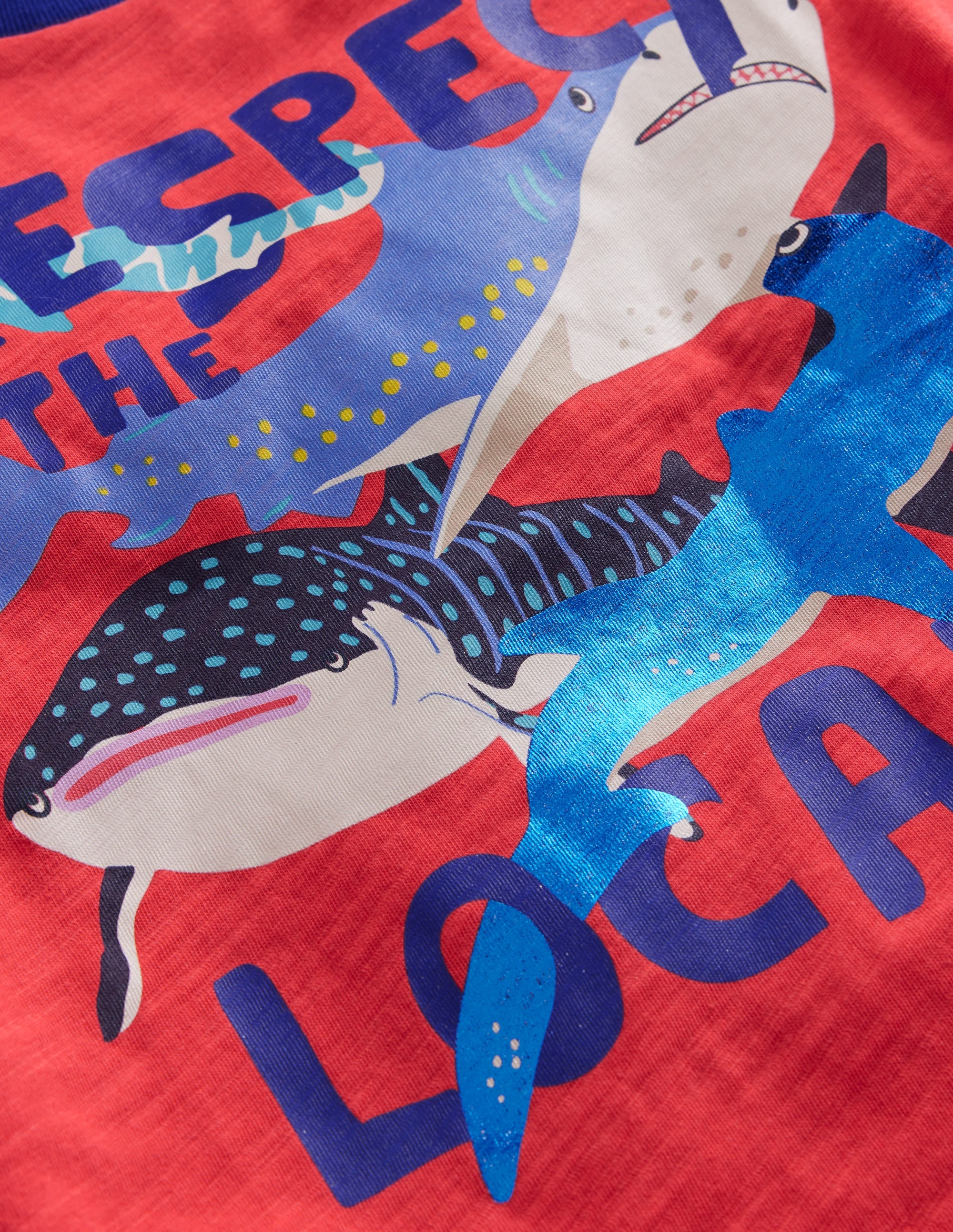 Printed Sharks T-shirt-Jam Red Sharks - Image 3