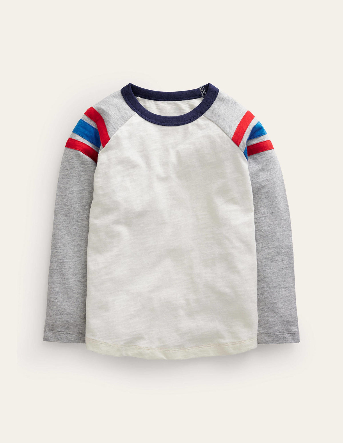 Long Sleeve Raglan T-shirt-Ivory/Grey Marl - Image 1