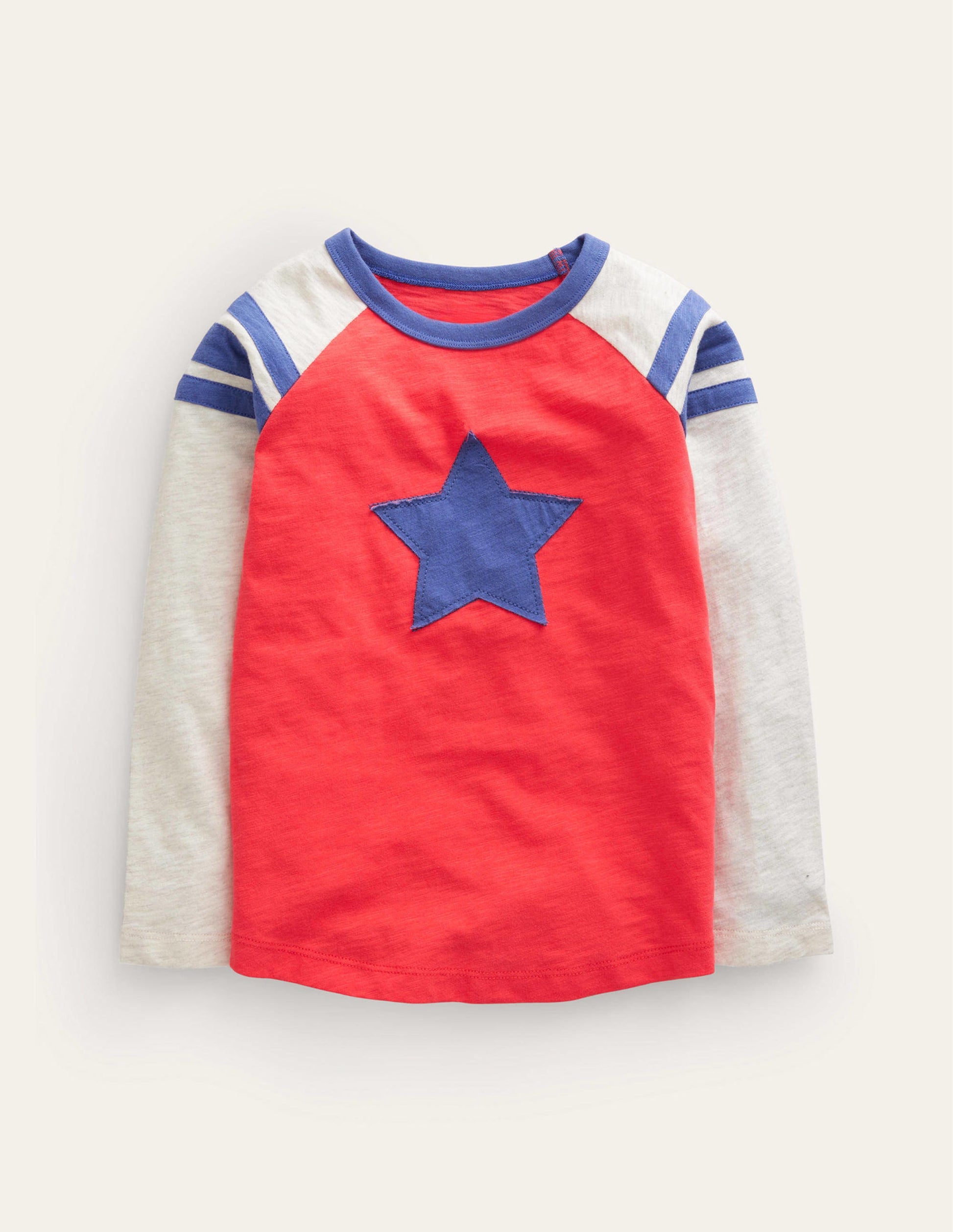 Long Sleeve Raglan T-shirt-Jam Red/Oatmeal Marl Star-1