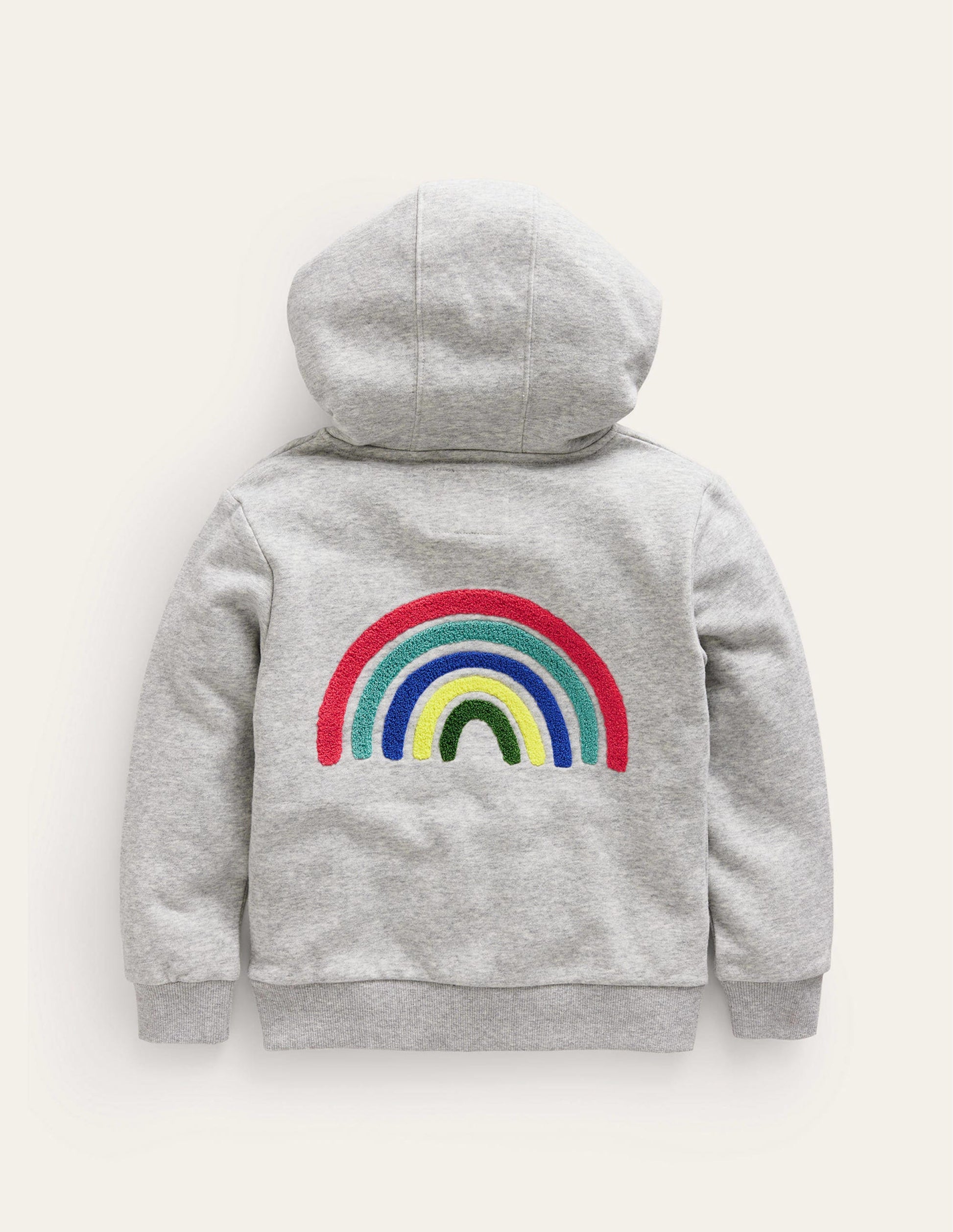 Appliqué Rainbow Hoodie-Silver Marl Rainbow-2