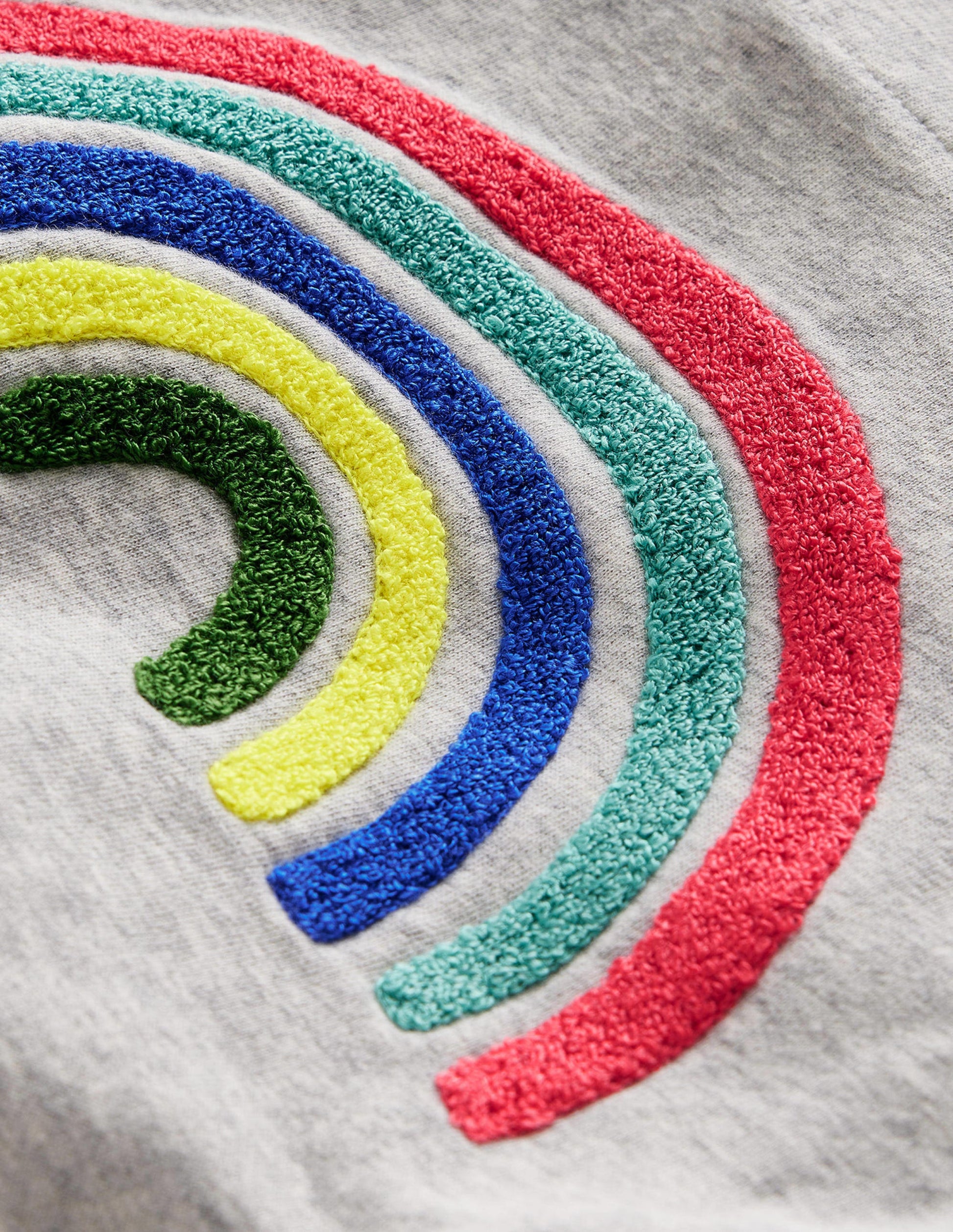Appliqué Rainbow Hoodie-Silver Marl Rainbow-3