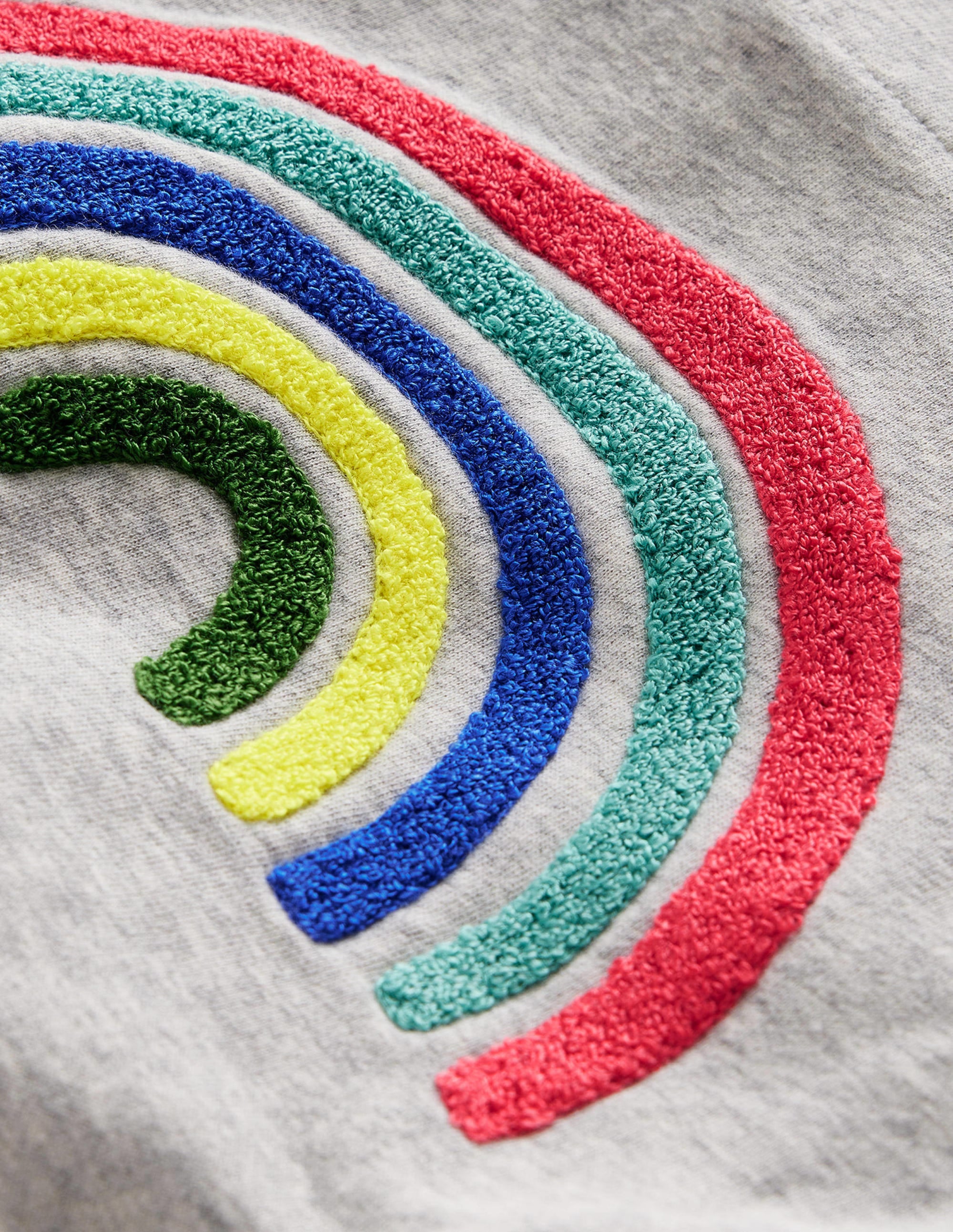 Appliqué Rainbow Hoodie-Silver Marl Rainbow - Image 3