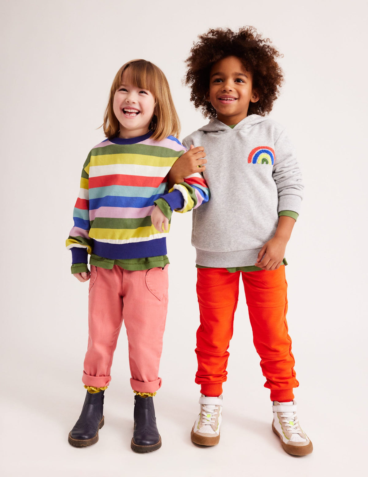 Appliqué Rainbow Hoodie-Silver Marl Rainbow - Image 4