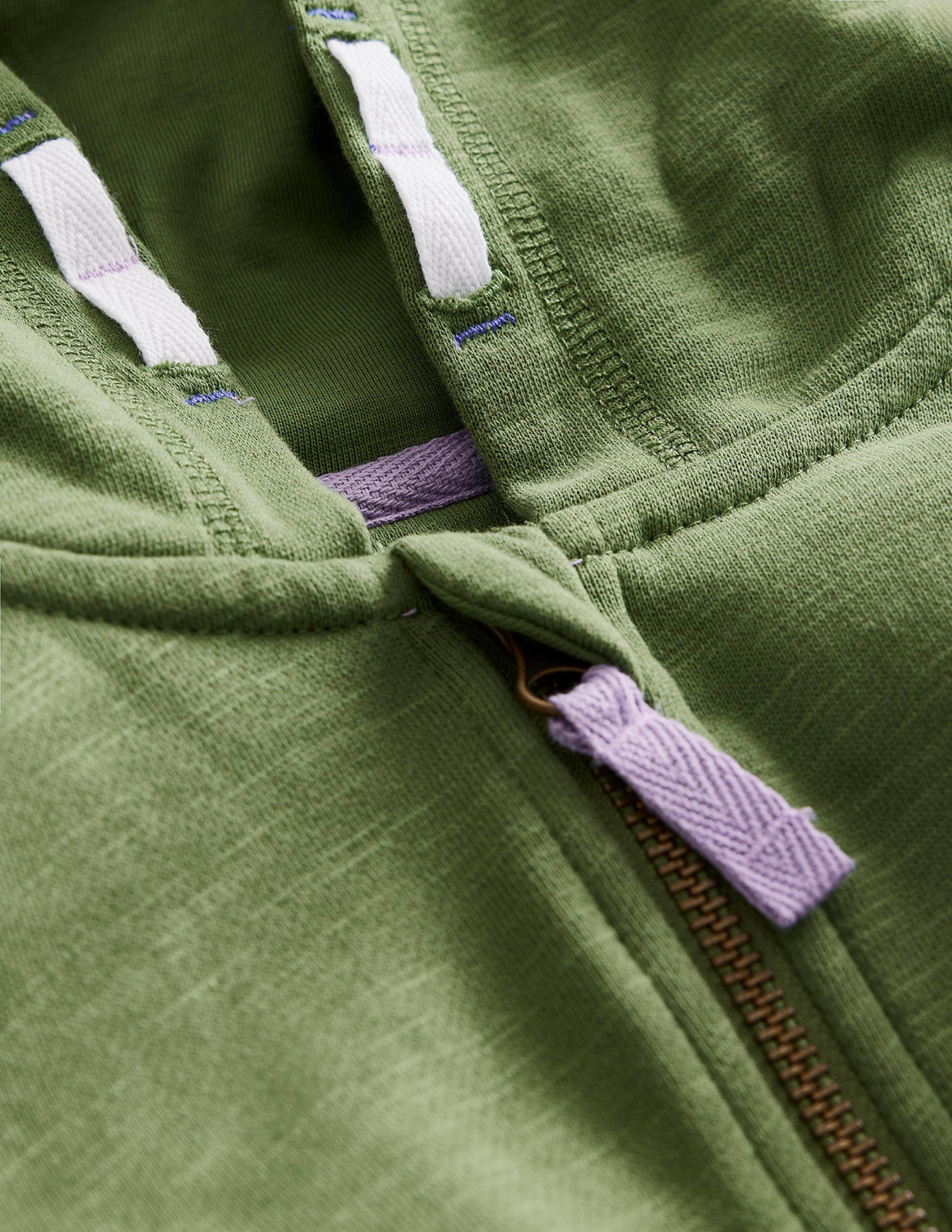 Colourblock Zip Hoodie-Safari Green/Blue Heron - Image 3