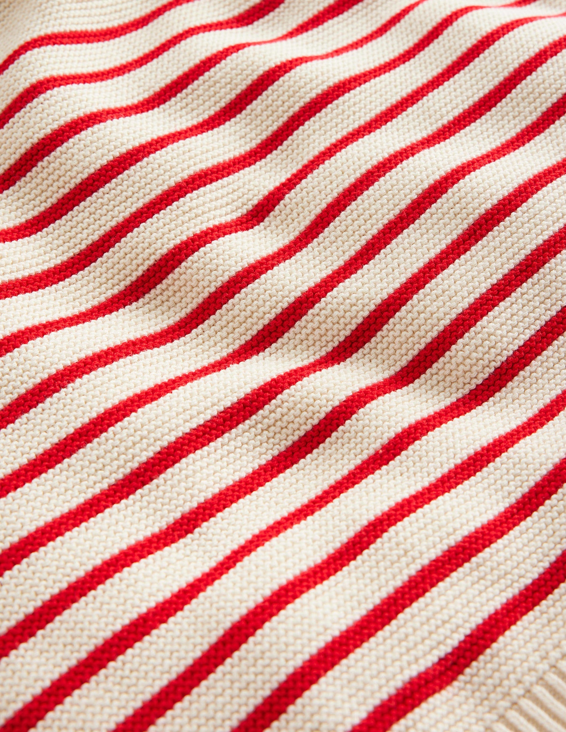 Nautical Stripe Sweater-Ecru Marl and Jam Red Stripe-3