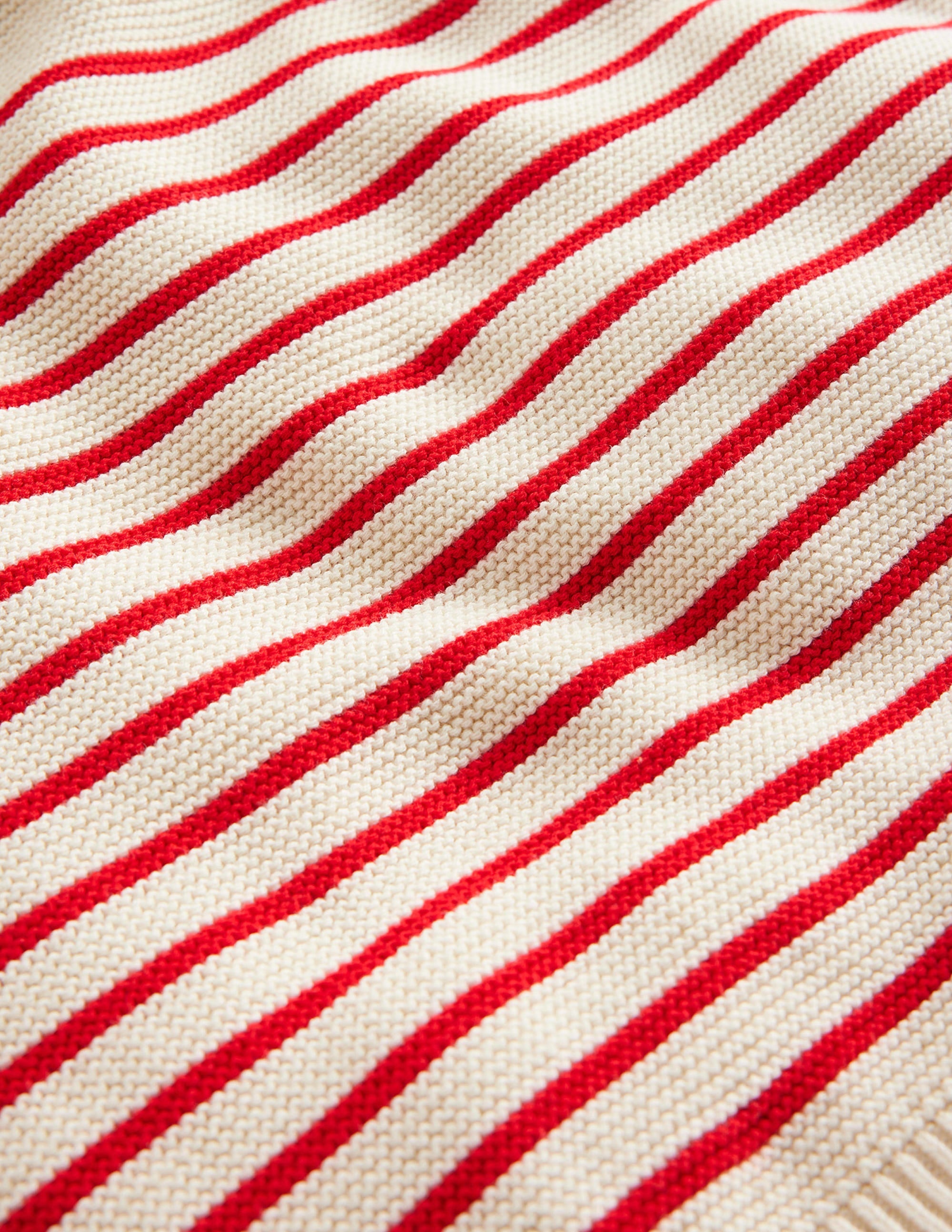 Nautical Stripe Sweater-Ecru Marl and Jam Red Stripe - Image 3