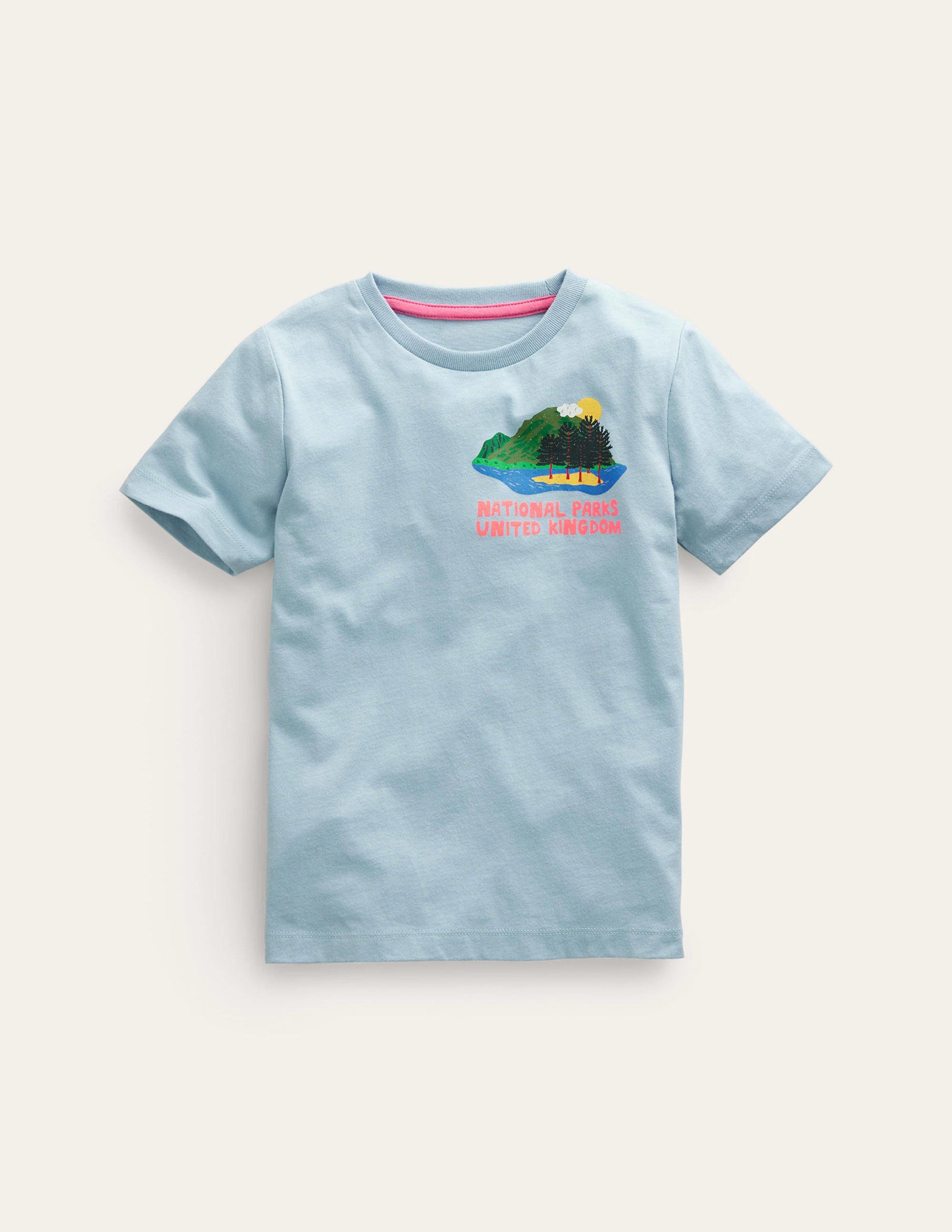 Front & Back Printed T-shirt-Forget Me Not Blue-1