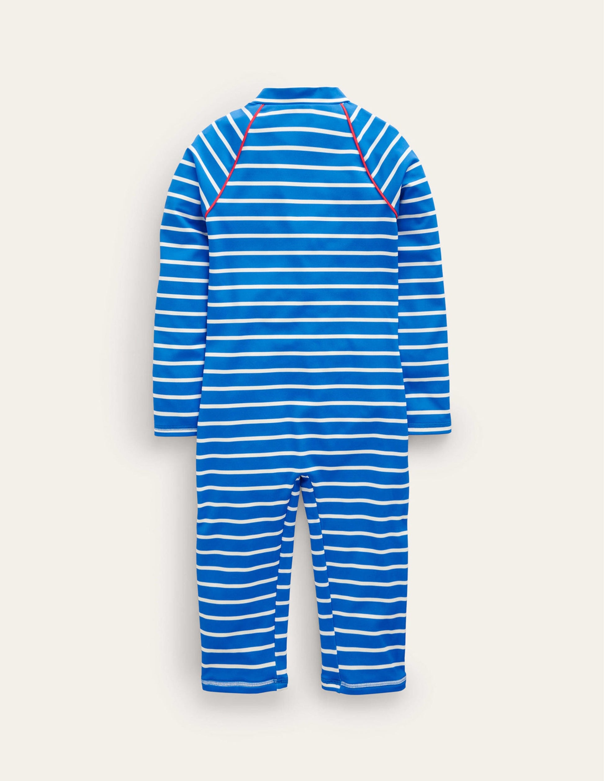 Sun Safe Surf Suit-Greek Blue and Ivory Stripe-2