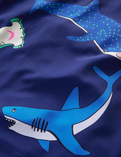 Logo Rash Guard-Sapphire Blue Sharks-3