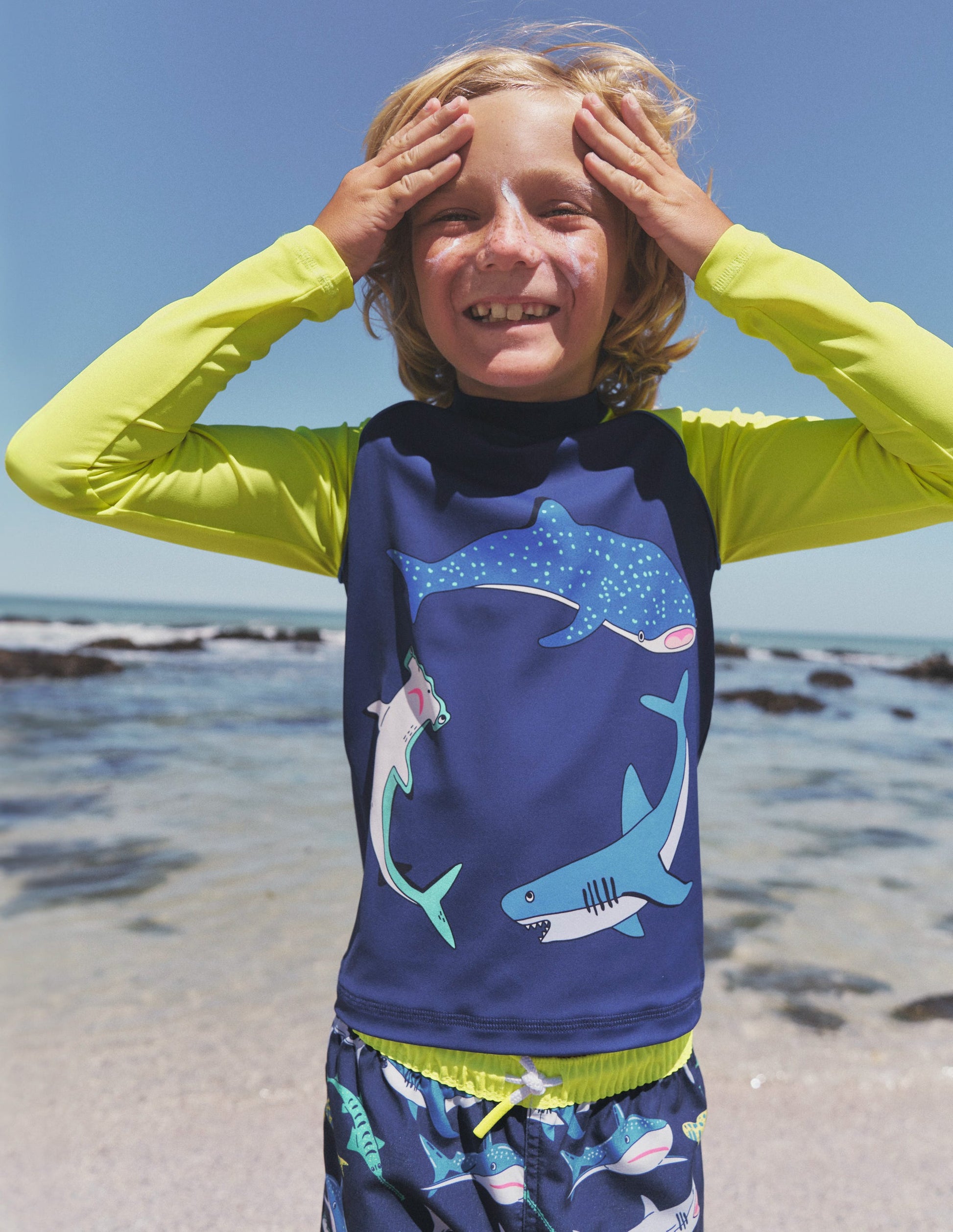 Logo Rash Guard-Sapphire Blue Sharks-4