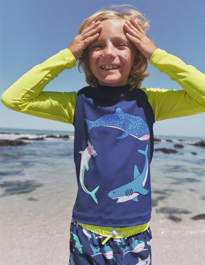 Logo Rash Guard-Sapphire Blue Sharks-4