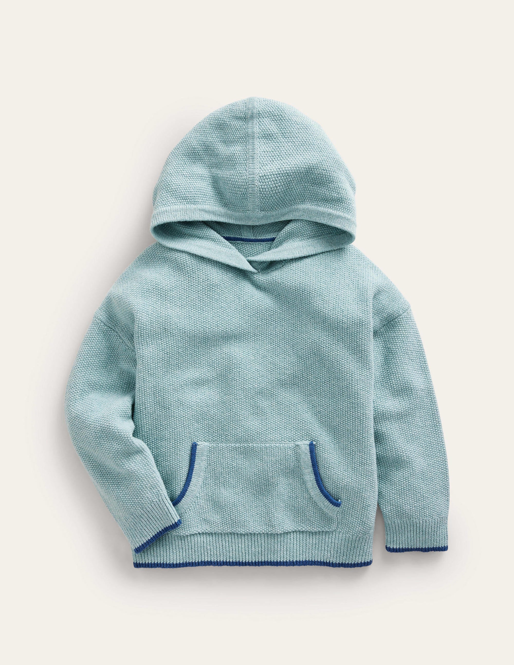 Knitted Hoodie-Aqua Sea Blue - Image 1